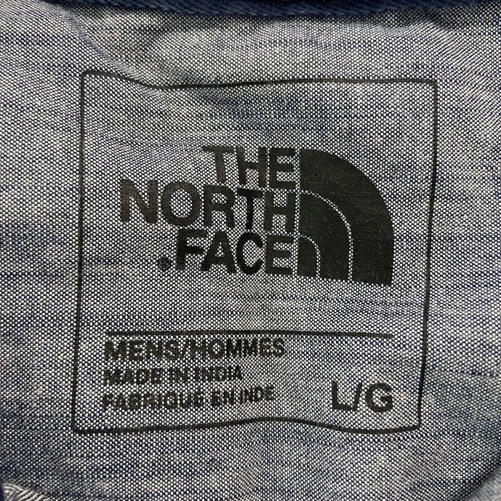 The North Face Blue and White Plaid Short Sleeve Button-Down Shirt